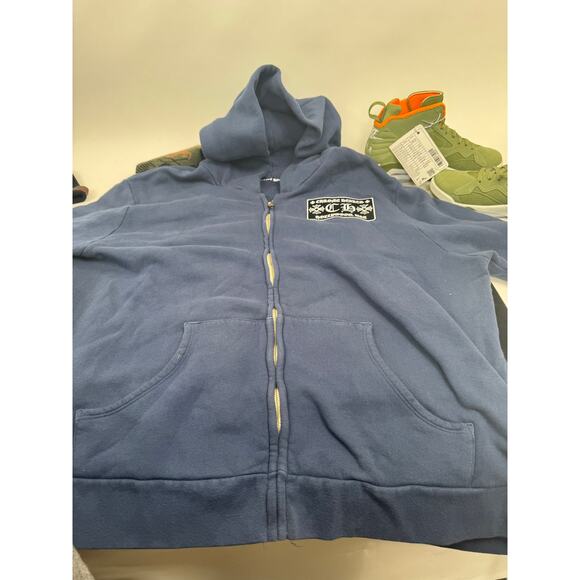 Men's Chrome Hearts Blue Embroidered Zip Front Hoodie Size XXL - Picture 1 of 14